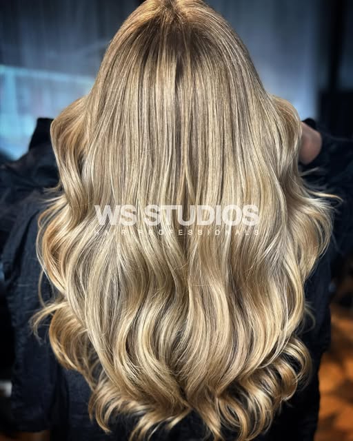 Blonde balayage result shared by WS Studios