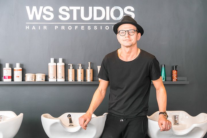 Hair styling detail at WS Studios